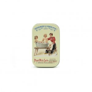 Milchseife in der Dose - Kinder in der Wanne