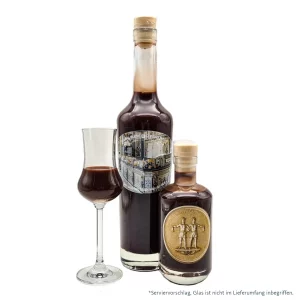 Serviervorschlag des Pfunds Schokoladenlikör von der Dresdner Molkerei Gebrüder Pfund