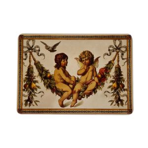 Blechpostkarte Engel auf Girlande - Pfunds Molkerei