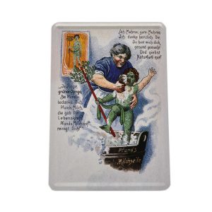 Blechpostkarte grüner Junge - Pfunds Molkerei