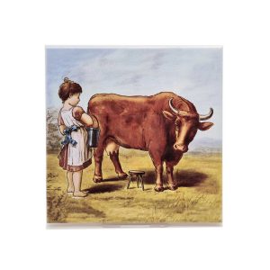 Pfunds Molkerei Fliesenmotiv - Mädchen mit Kuh