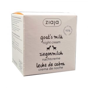 Verpackung der Nachtcreme mit Ziegenmilch