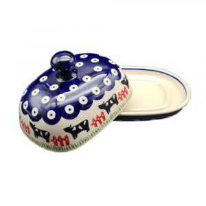 Bunzlauer Butterdose (mittel) im Pfunds Dekor