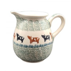 Bunzlauer Milchkrug im grünen Pfunds Dekor
