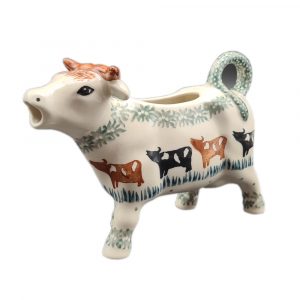 Bunzlauer Milchkännchen Kuh im grünen Pfunds Dekor